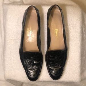 Salvatore Ferragamo black leather loafers